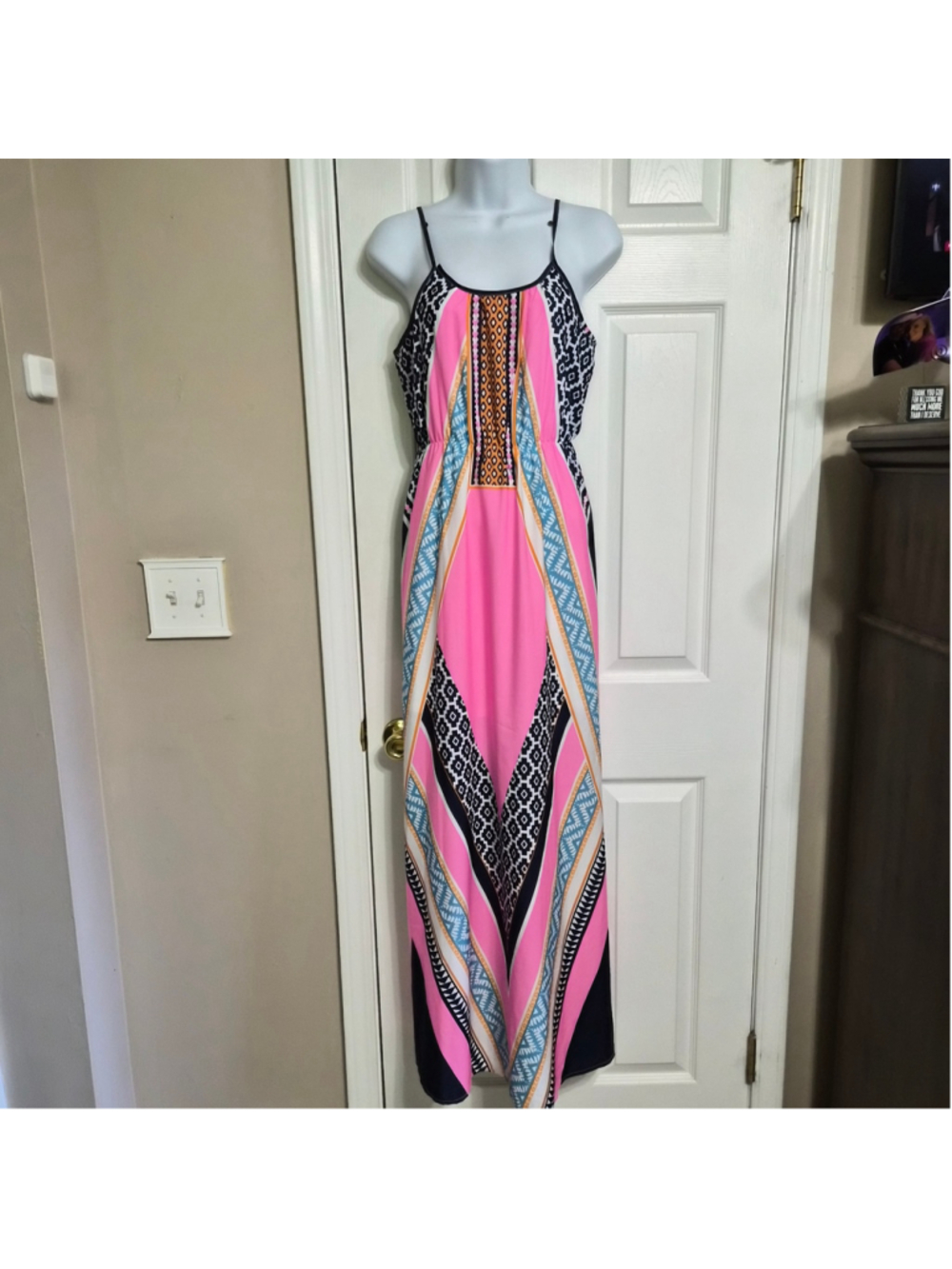 Arizona Jean Company Pink Multicolor Maxi Dress Juniors Size M